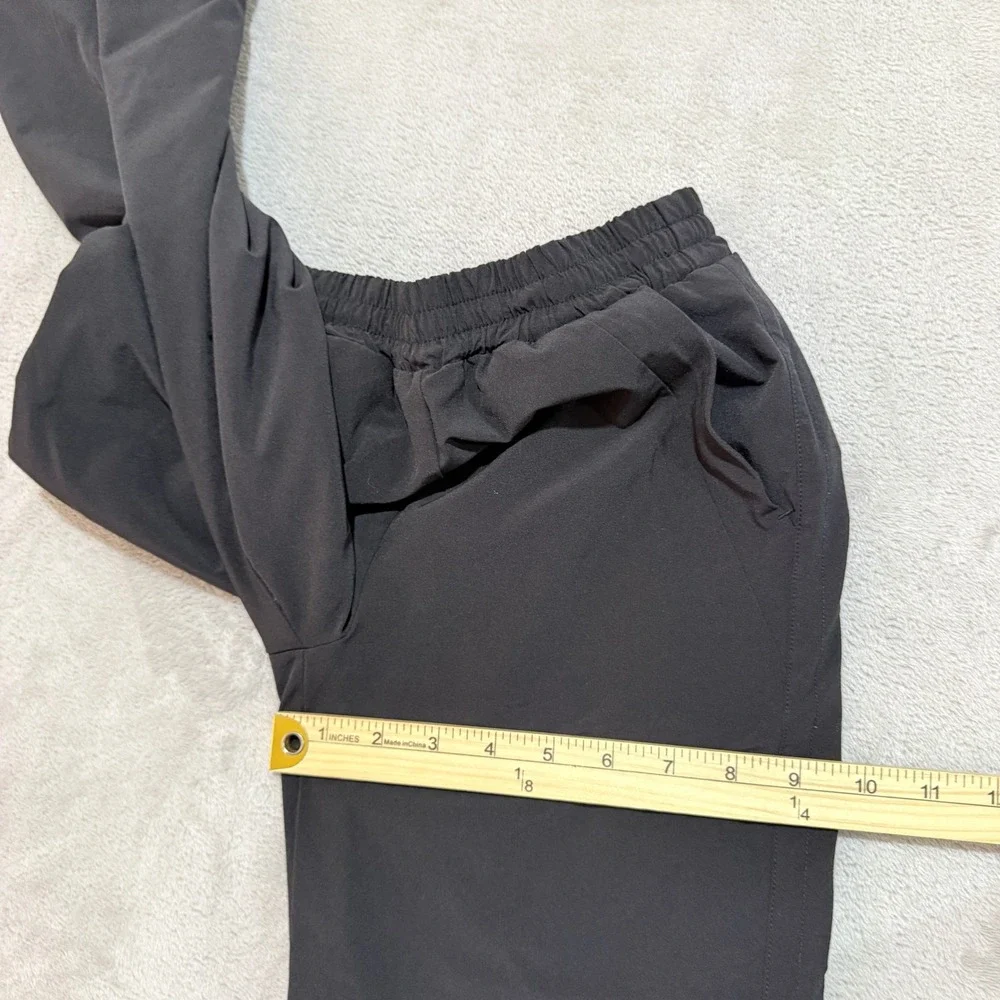 Athleta Girl Wide Leg Pants Girls S 7 Black Athletic Lined Stretch Active Relax